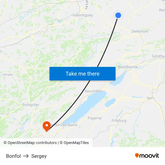 Bonfol to Sergey map