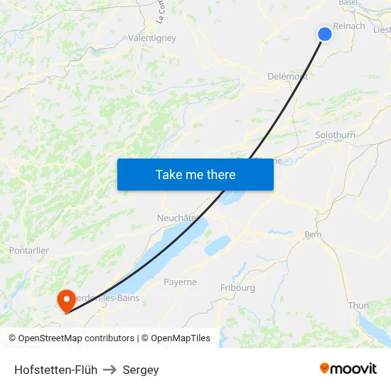 Hofstetten-Flüh to Sergey map