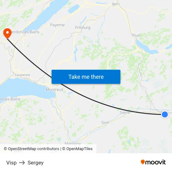 Visp to Sergey map