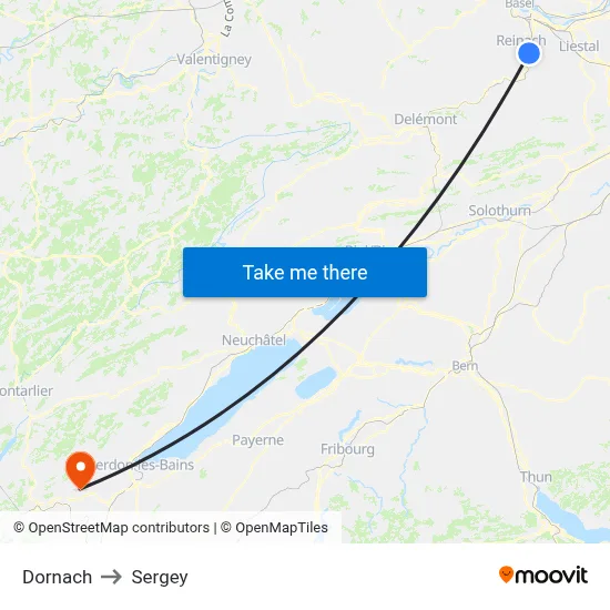 Dornach to Sergey map
