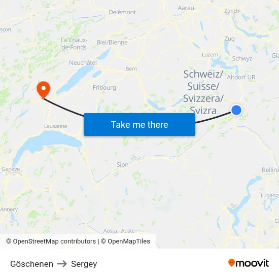 Göschenen to Sergey map
