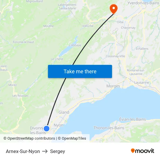 Arnex-Sur-Nyon to Sergey map