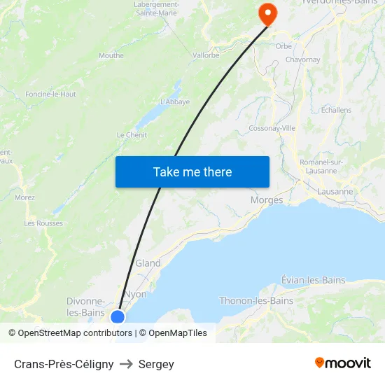 Crans-Près-Céligny to Sergey map