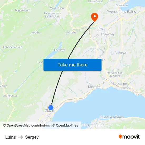 Luins to Sergey map