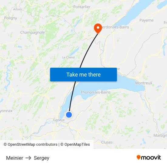 Meinier to Sergey map