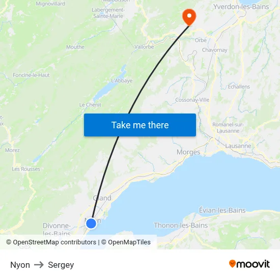 Nyon to Sergey map
