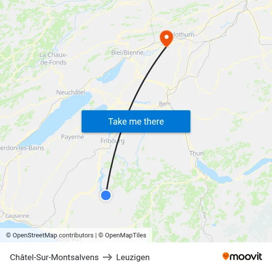 Châtel-Sur-Montsalvens to Leuzigen map