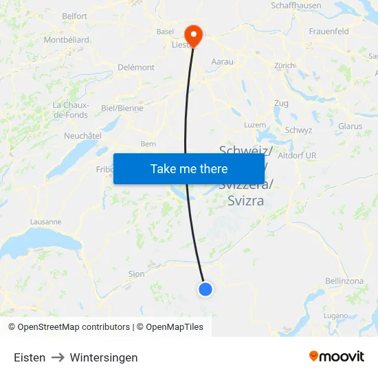 Eisten to Wintersingen map
