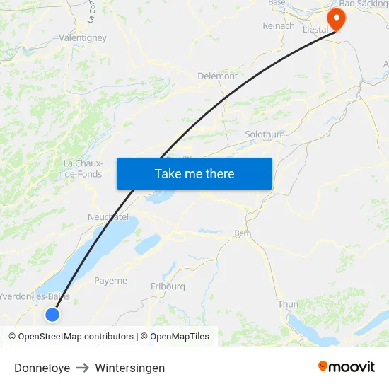 Donneloye to Wintersingen map