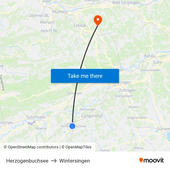 Herzogenbuchsee to Wintersingen map