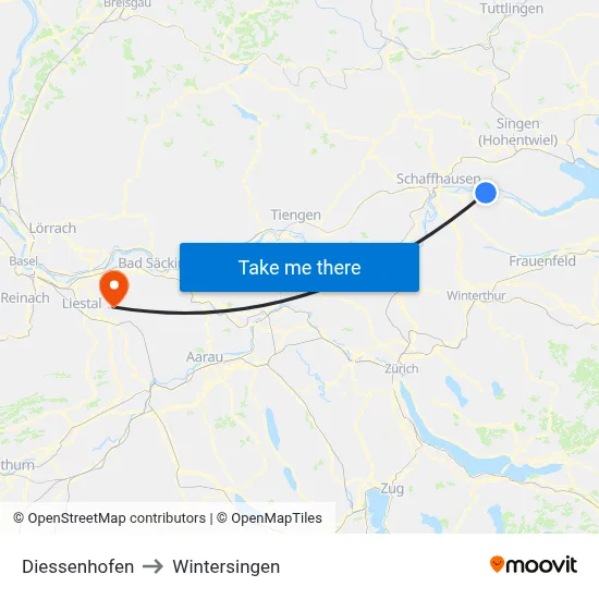 Diessenhofen to Wintersingen map