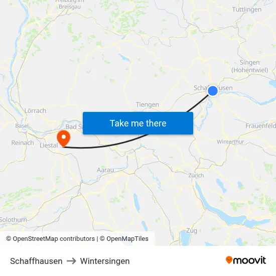 Schaffhausen to Wintersingen map