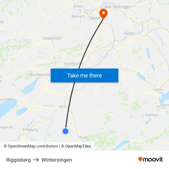 Riggisberg to Wintersingen map