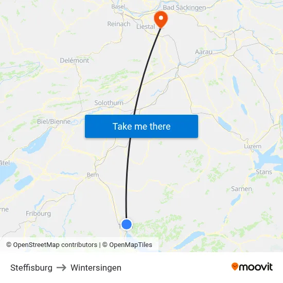 Steffisburg to Wintersingen map
