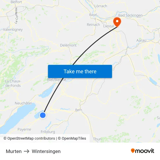 Murten to Wintersingen map