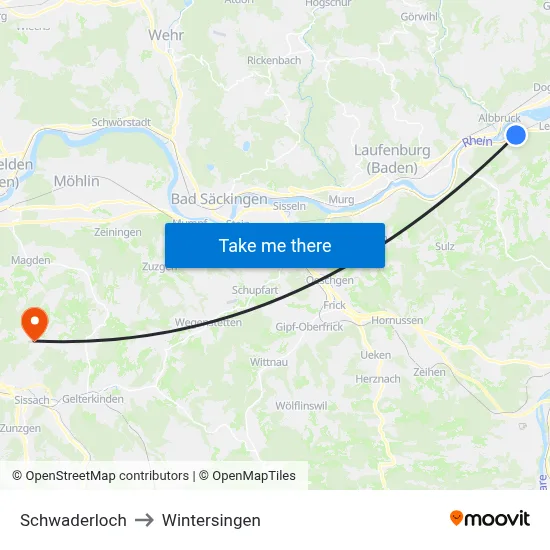 Schwaderloch to Wintersingen map