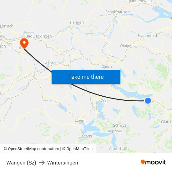 Wangen (Sz) to Wintersingen map