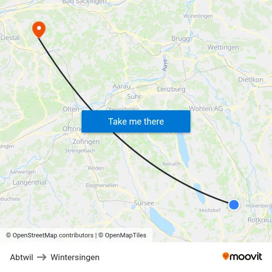 Abtwil to Wintersingen map