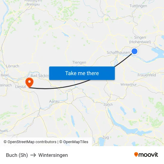 Buch (Sh) to Wintersingen map