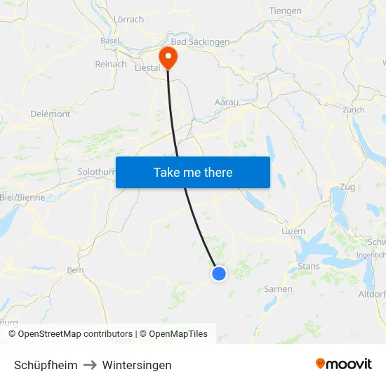 Schüpfheim to Wintersingen map