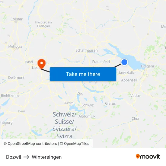 Dozwil to Wintersingen map