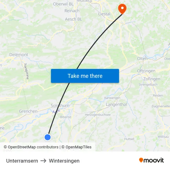 Unterramsern to Wintersingen map