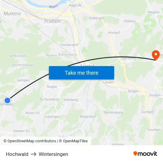 Hochwald to Wintersingen map
