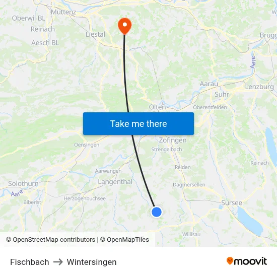 Fischbach to Wintersingen map