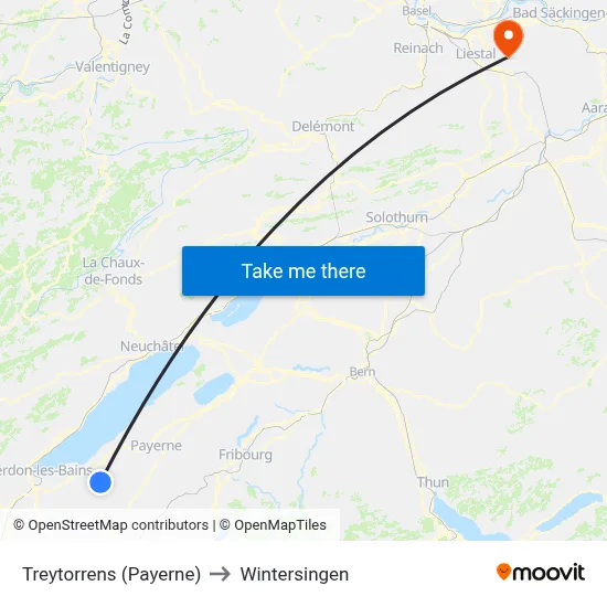 Treytorrens (Payerne) to Wintersingen map