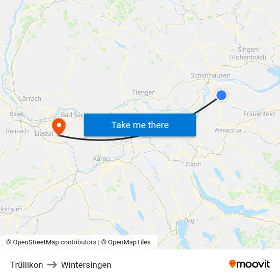 Trüllikon to Wintersingen map