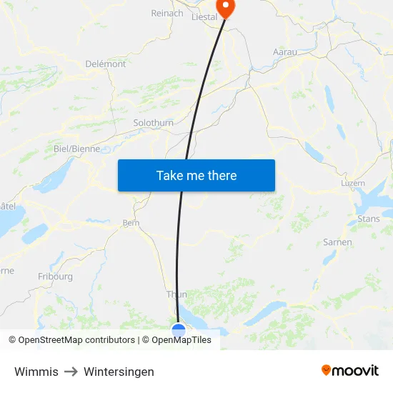 Wimmis to Wintersingen map