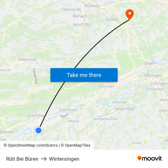 Rüti Bei Büren to Wintersingen map