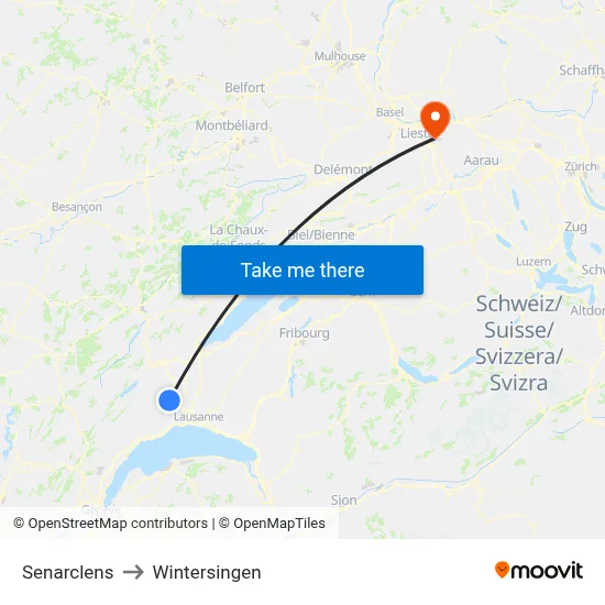 Senarclens to Wintersingen map