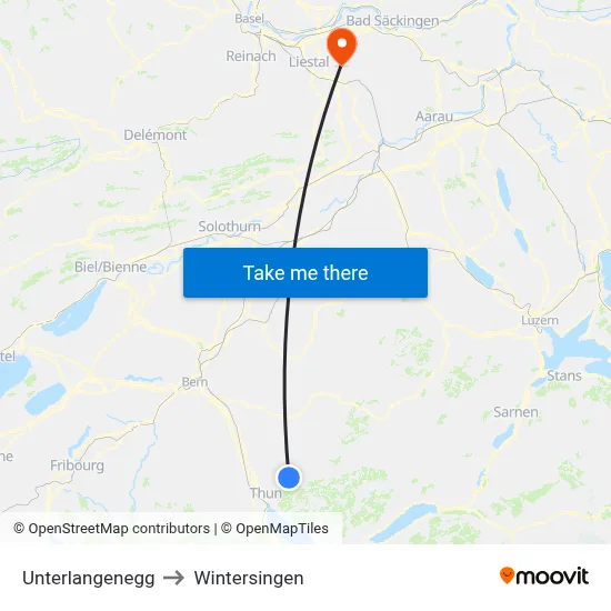 Unterlangenegg to Wintersingen map
