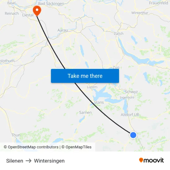 Silenen to Wintersingen map