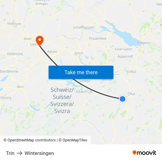 Trin to Wintersingen map