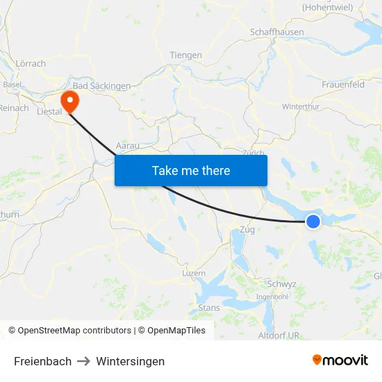 Freienbach to Wintersingen map