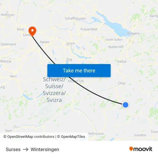 Surses to Wintersingen map