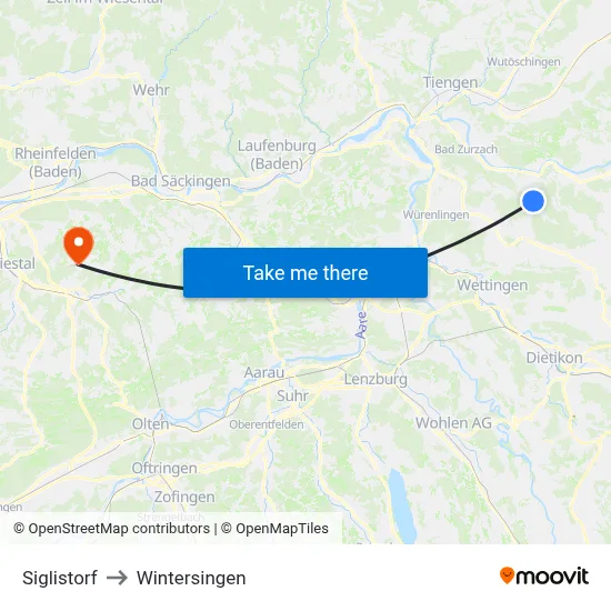Siglistorf to Wintersingen map