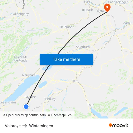 Valbroye to Wintersingen map