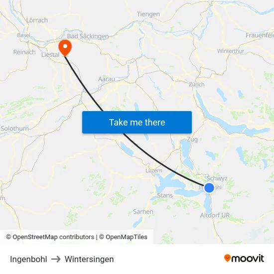 Ingenbohl to Wintersingen map