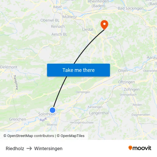 Riedholz to Wintersingen map