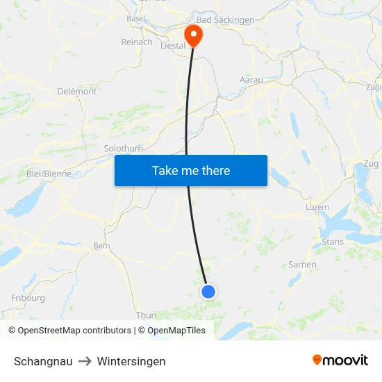 Schangnau to Wintersingen map