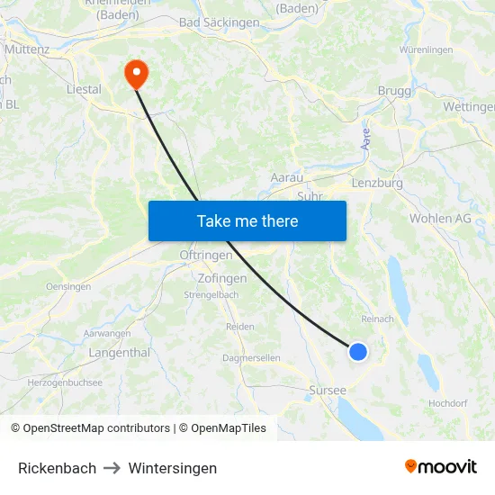 Rickenbach to Wintersingen map
