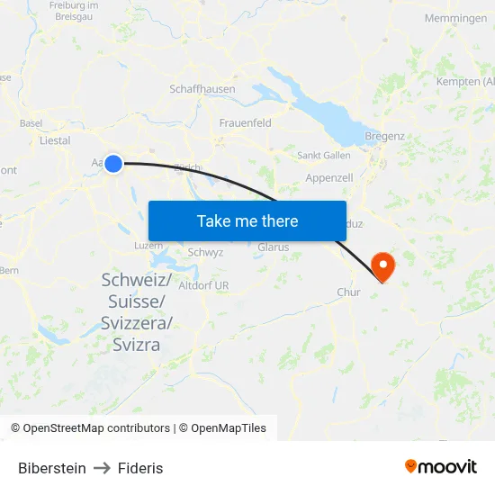 Biberstein to Fideris map