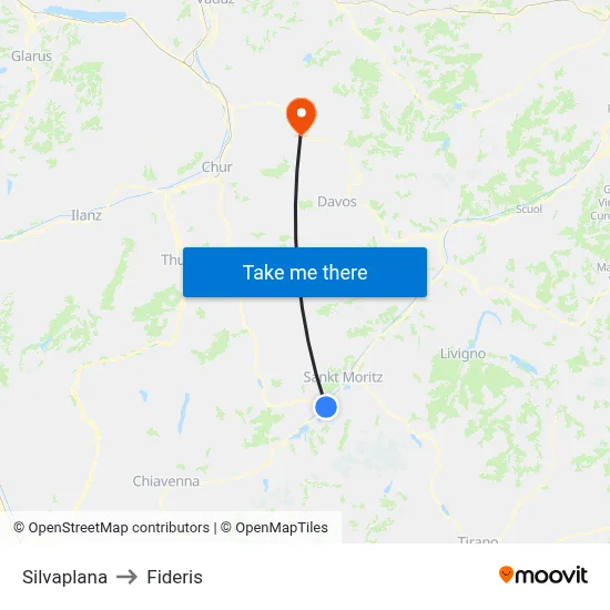 Silvaplana to Fideris map