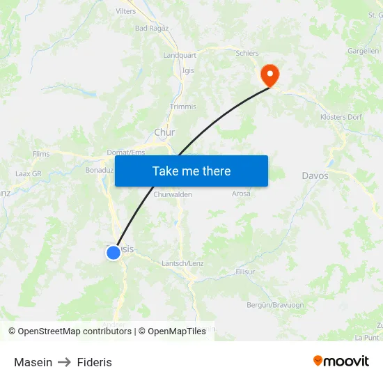 Masein to Fideris map