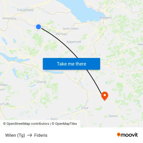 Wilen (Tg) to Fideris map