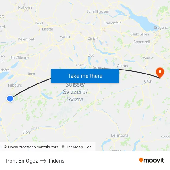Pont-En-Ogoz to Fideris map