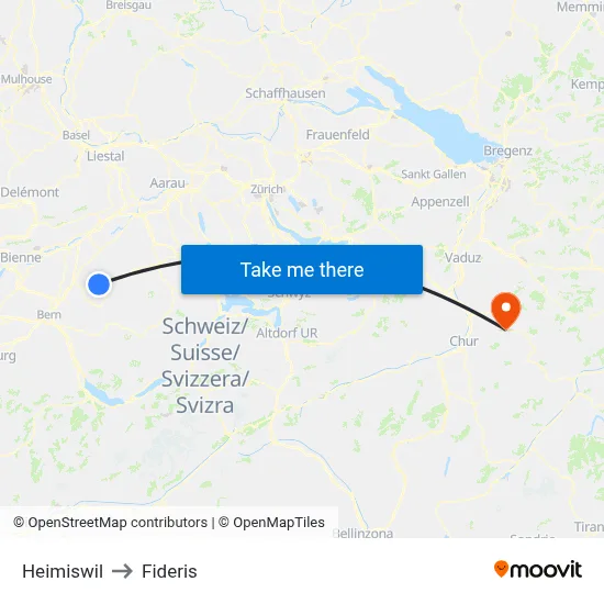 Heimiswil to Fideris map